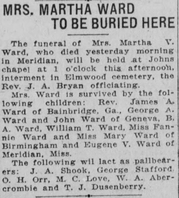 Martha Ward obituary